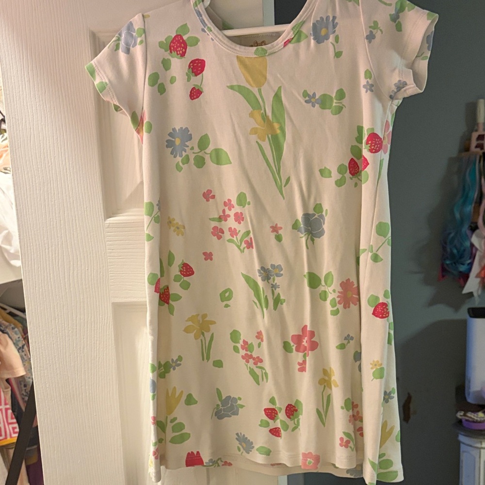 The Beaufort Bonnet Company Floral Kids Dress - Cream with Multicolor Print